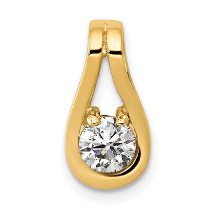 14K Gelbgold 4,7 mm AA Echter Diamant Tropfenform-Gleitanhänger