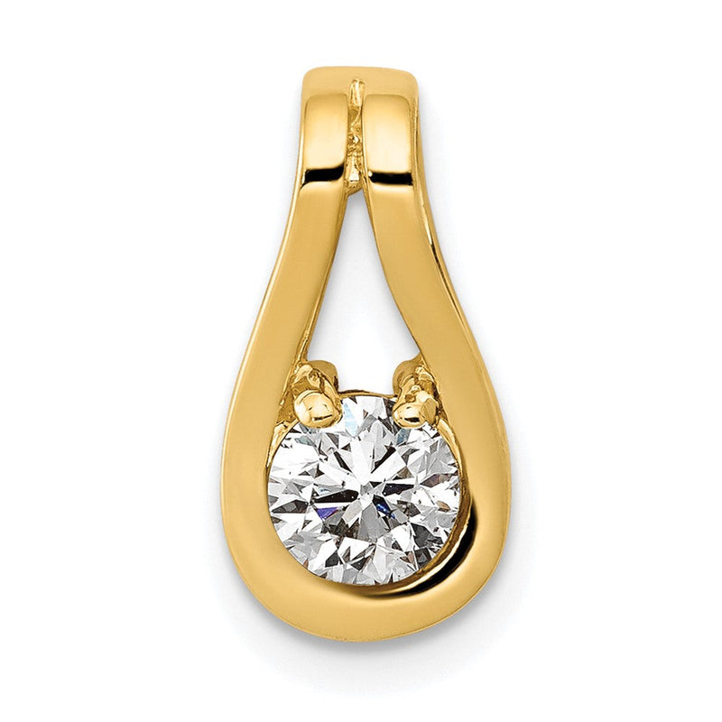 14K Diamant-Tropfenanhänger 4,7 mm AAA in Slide-Fassung