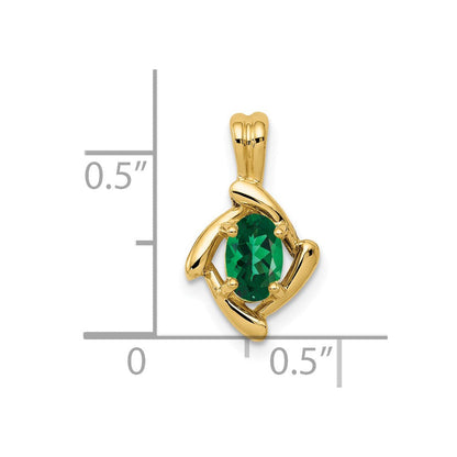 14K 6x4 mm Ovaler Mount-St.-Helens-Anhänger