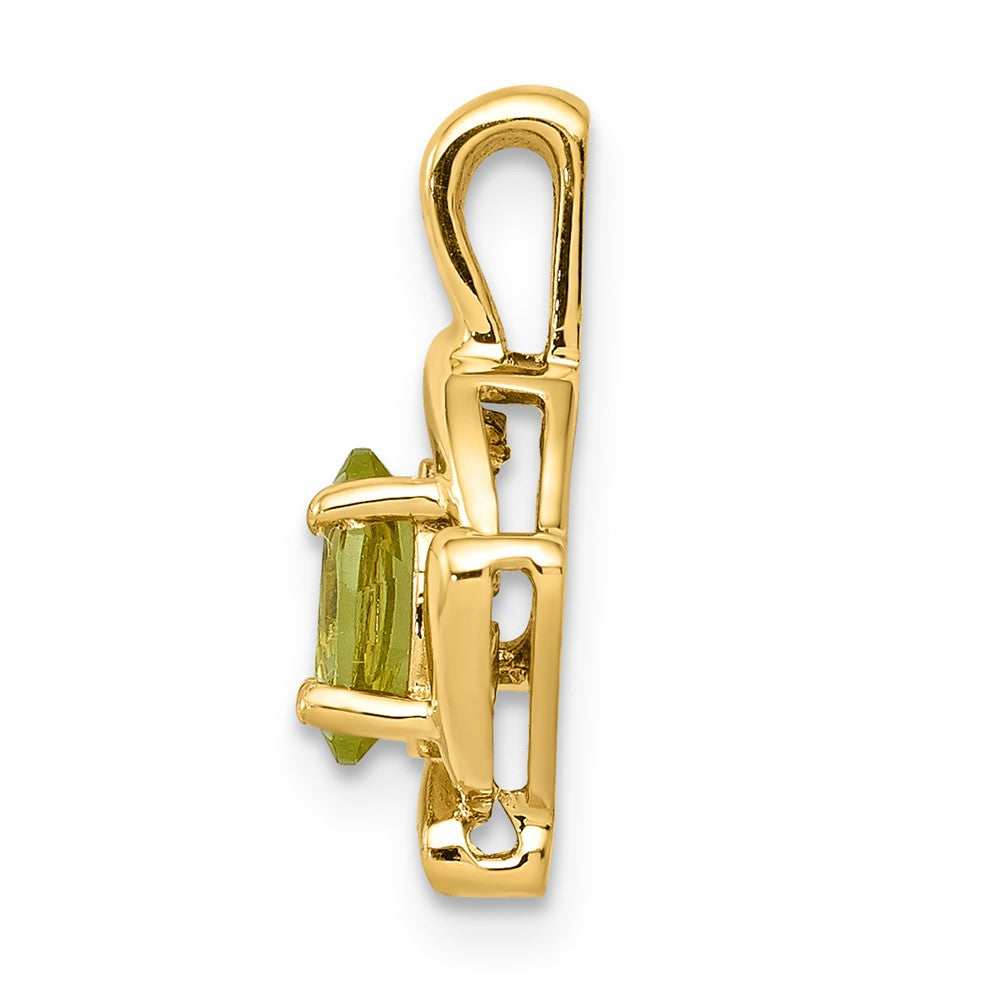 14K Gelbgold Anhänger mit ovalem Peridot, 6x4 mm