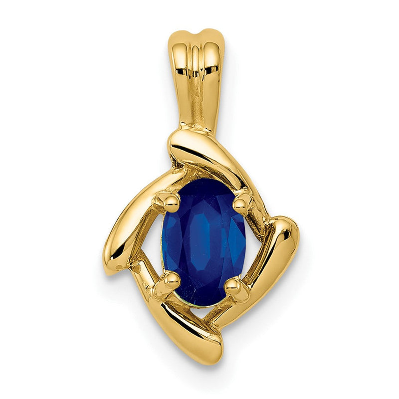 14K 6x4mm Ovaler Saphir-Anhänger