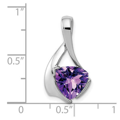 14K Weißgold Anhänger mit Amethyst, 8 mm