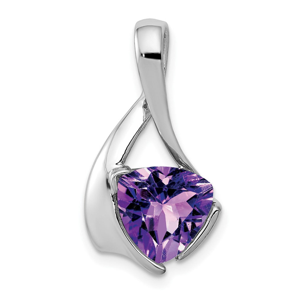 14K Weißgold Anhänger mit Amethyst, 8 mm