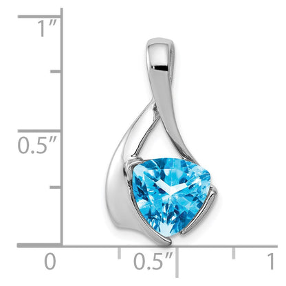 14K Weißgold Anhänger mit 8-mm-Blautopas
