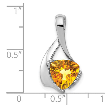 14k Weißgold Anhänger mit Citrin, 8 mm