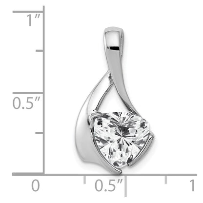 14k Weißgold Anhänger mit Zirkonia, 8 mm