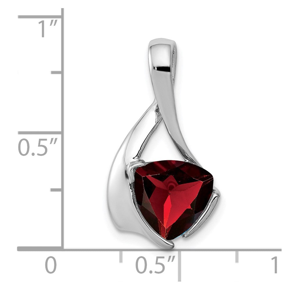 14K Weißgold Anhänger mit 8-mm-Granat