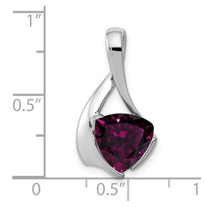 14K Weißgold Anhänger mit 8-mm-Rhodolith-Granat
