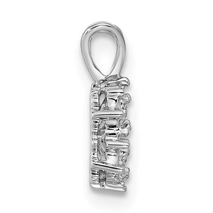 14K Weißgold 4.5mm Rund Süßwasser Zuchtperle A Diamant Anhänger