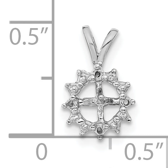 14K Weißgold 4.5mm Rund Süßwasser Zuchtperle A Diamant Anhänger