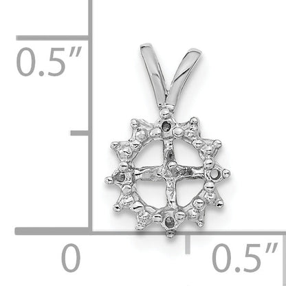14K Weißgold 3.5mm Rund Süßwasser Zuchtperle Aa Diamant Anhänger