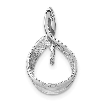 14K Weißgold 7 mm Weiße Runde Süßwasser-Zuchtperle A mit echtem Diamant-Anhänger
