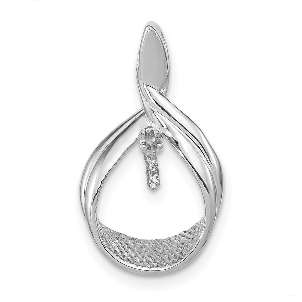 14K Weißgold 7 mm Weiße Runde Süßwasser-Zuchtperle A mit echtem Diamant-Anhänger