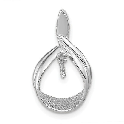 14K Weißgold 7 mm Weiße Runde Süßwasser-Zuchtperle A mit echtem Diamant-Anhänger