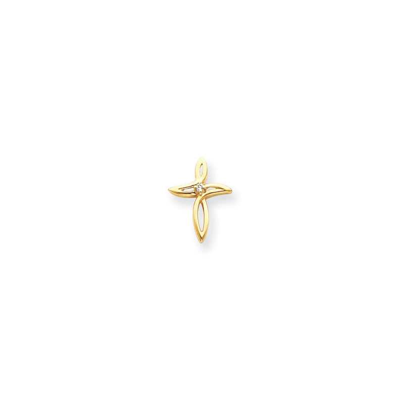 14K Gelbgold Diamant-Kreuzanhänger AAA