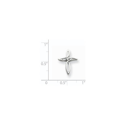 14K Weißgold Kreuzanhänger mit AA-Diamant