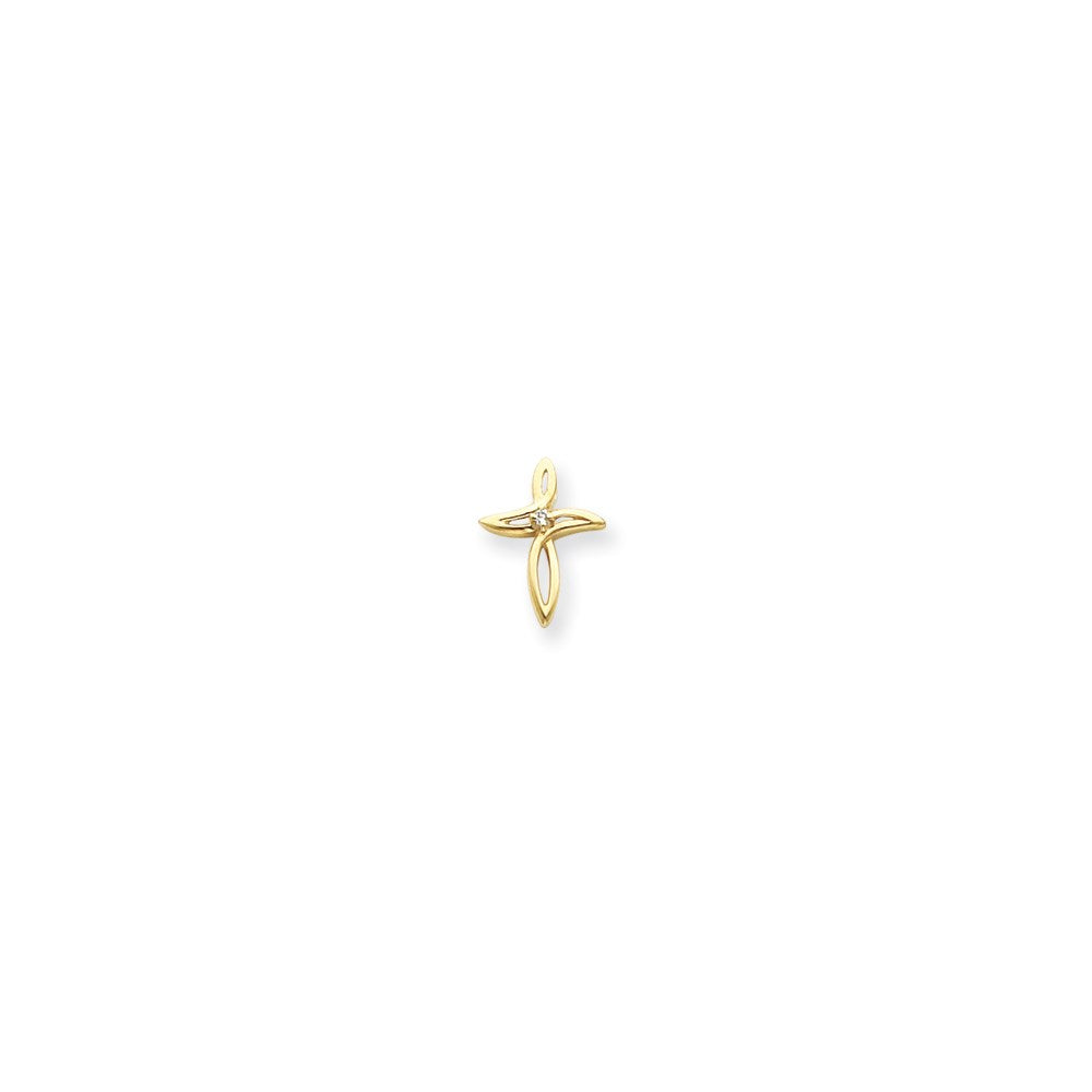 14K Gelbgold Diamant-Kreuzanhänger