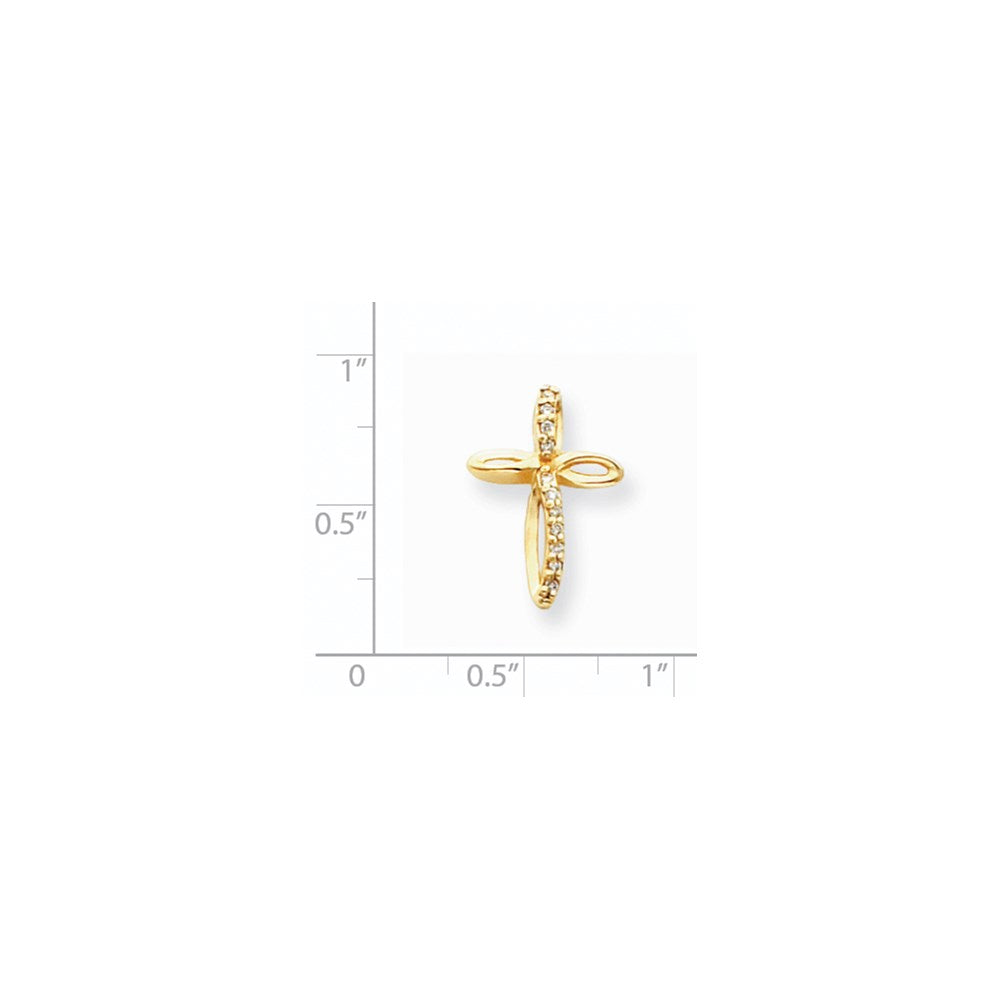 14K Diamant-Kreuzanhänger