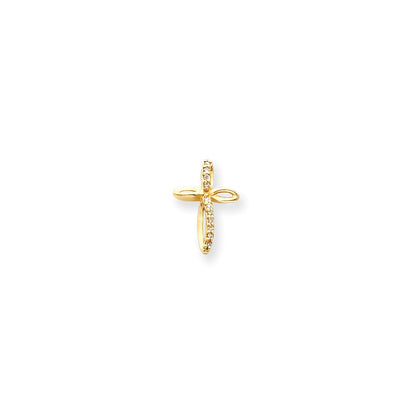 14K Diamant-Kreuzanhänger
