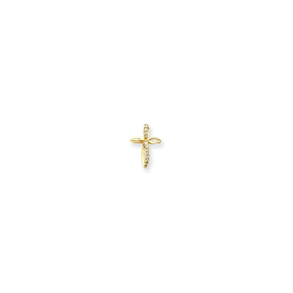 14K Gelbgold Diamant-Kreuzanhänger, AAA
