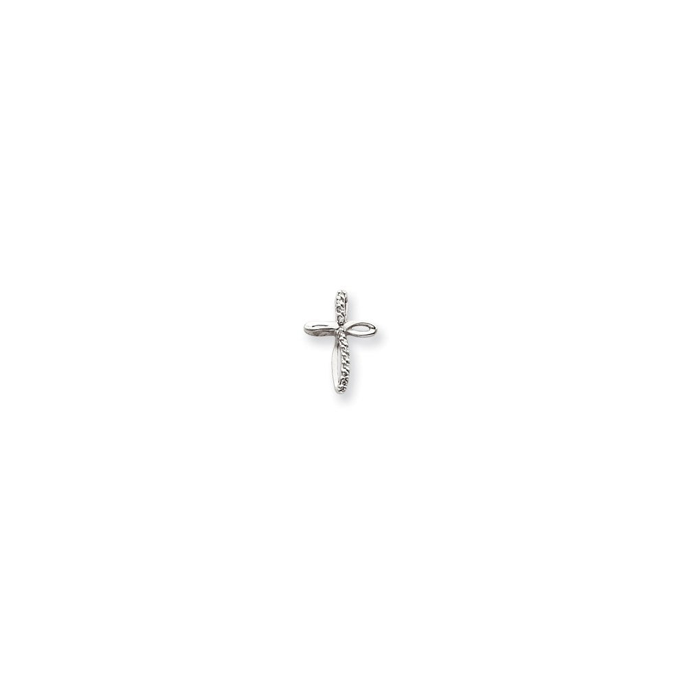 14K Weißgold Diamant-Kreuzanhänger
