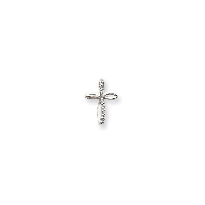 14K Weißgold-Kreuzanhänger mit Diamant