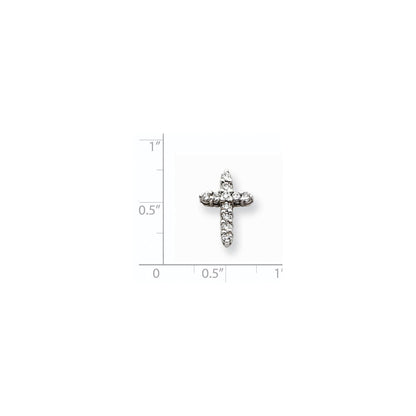 14K Weißgold Kreuzanhänger mit Diamant, Farbe AA