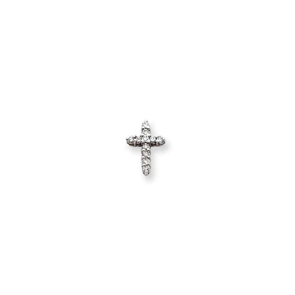 14K Weißgold Kreuzanhänger mit Diamant, Farbe AA