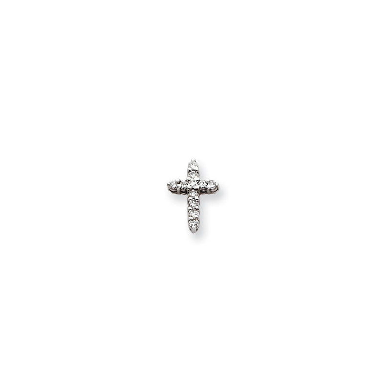 14K Weißgold Kreuzanhänger mit Diamant, Farbe AA
