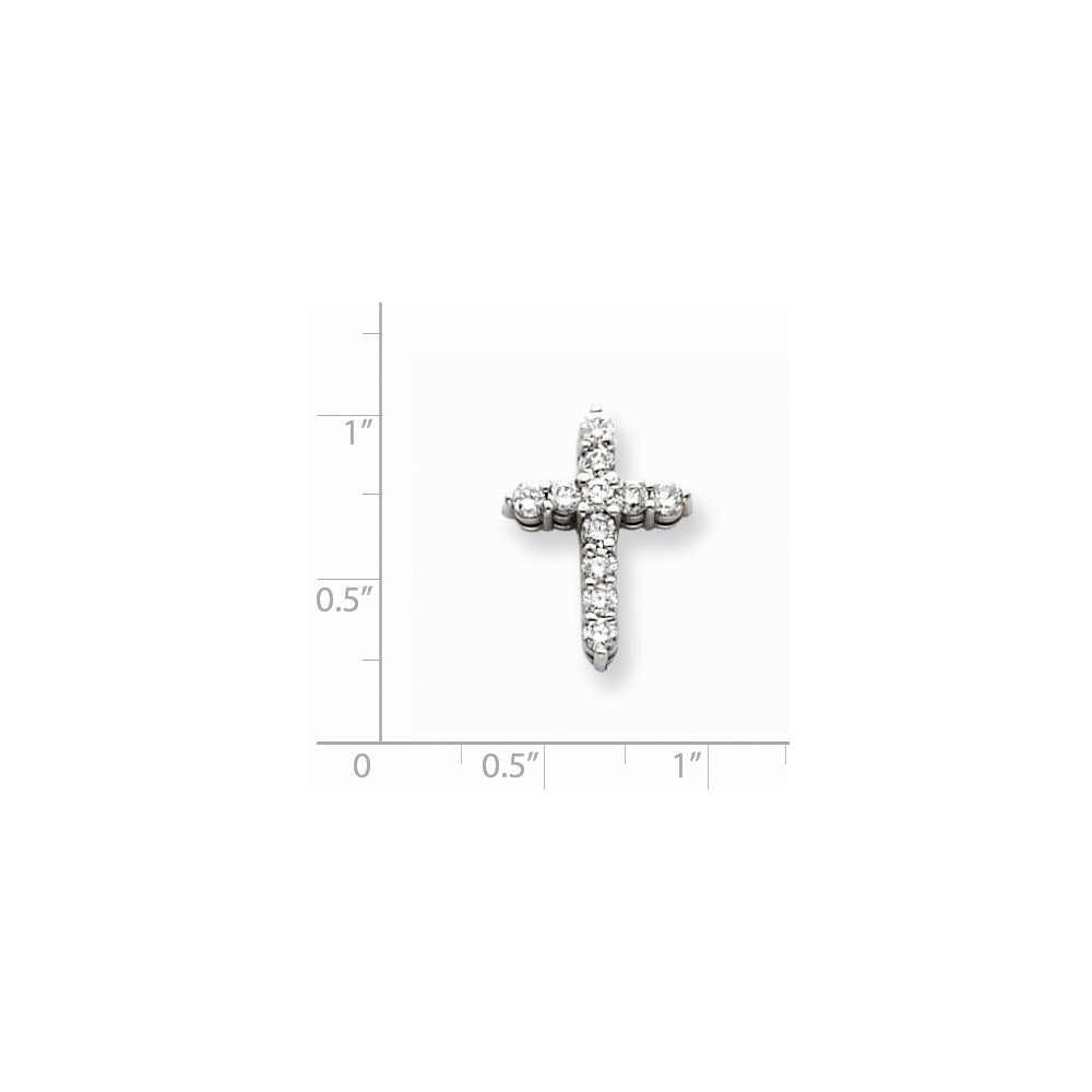 14K Weißgold Kreuzanhänger mit AA-Diamant