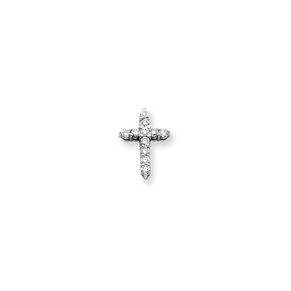14K Weißgold Kreuzanhänger mit AA-Diamant