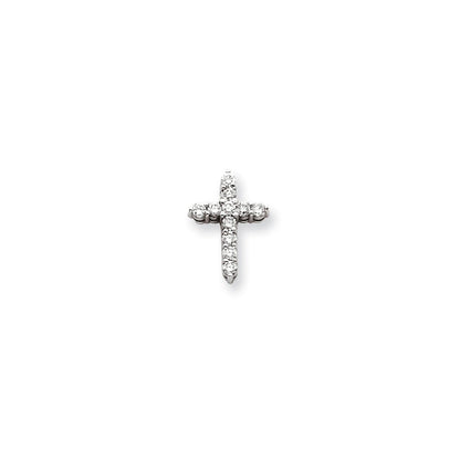 14K Weißgold Kreuzanhänger mit AA-Diamant