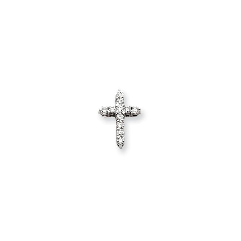 14K Weißgold Kreuzanhänger mit AA-Diamant