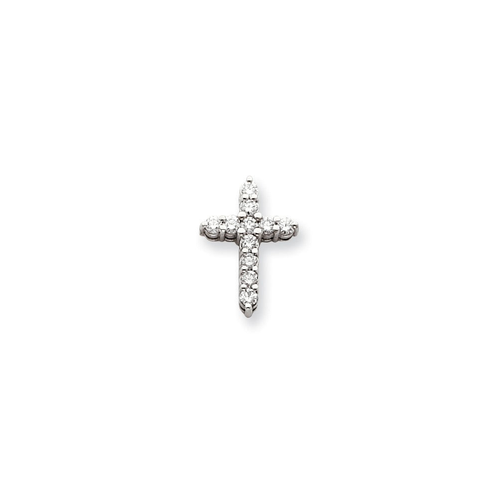 14K Weißgold Kreuzanhänger mit AA-Diamant