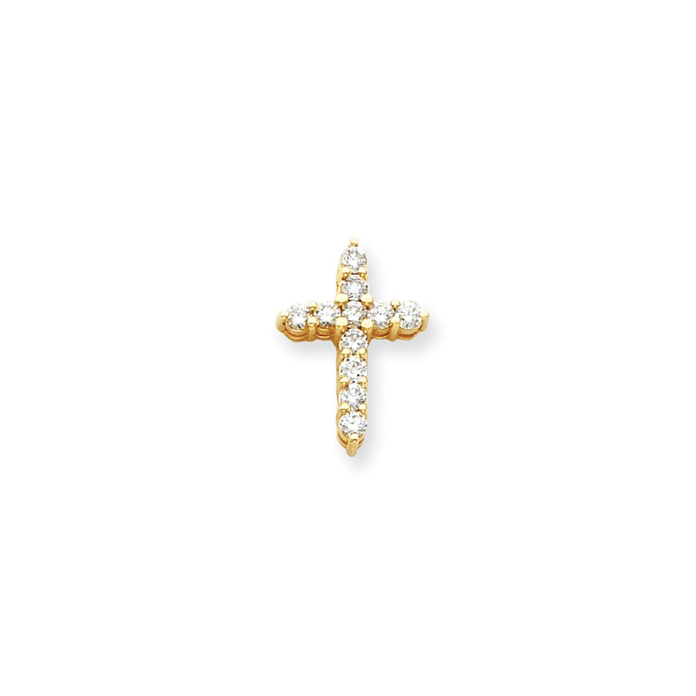14K Gelbgold Diamant-Anhänger Kreuz