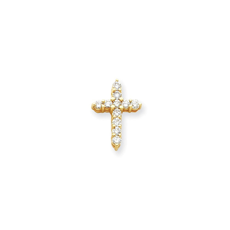 14K Gelbgold Diamant-Anhänger Kreuz