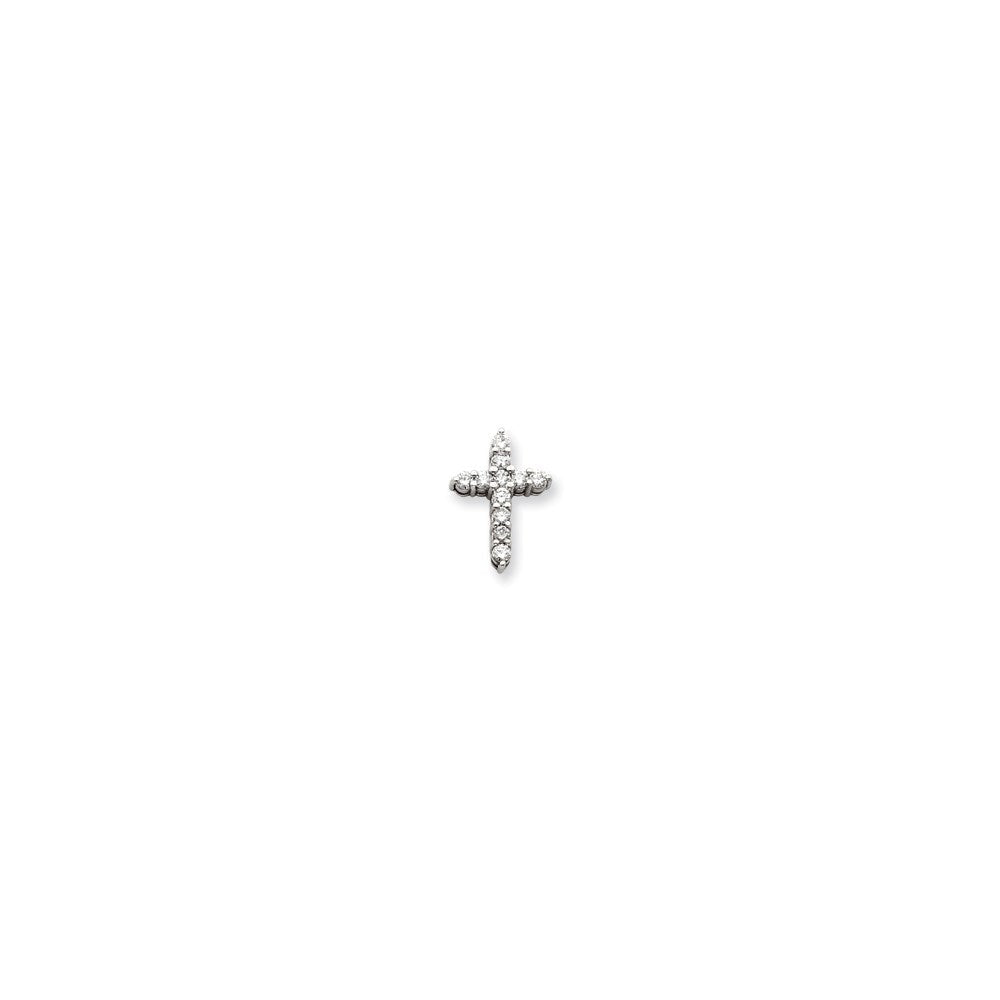 14K Weißgold Diamant-Kreuzanhänger