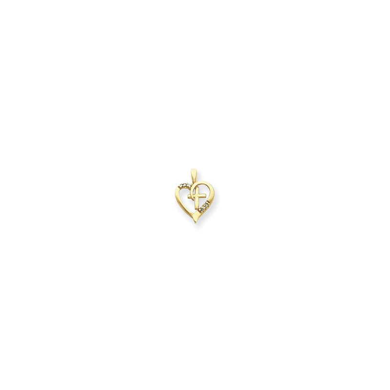 14K Gold Kreuzanhänger mit AAA-Diamant