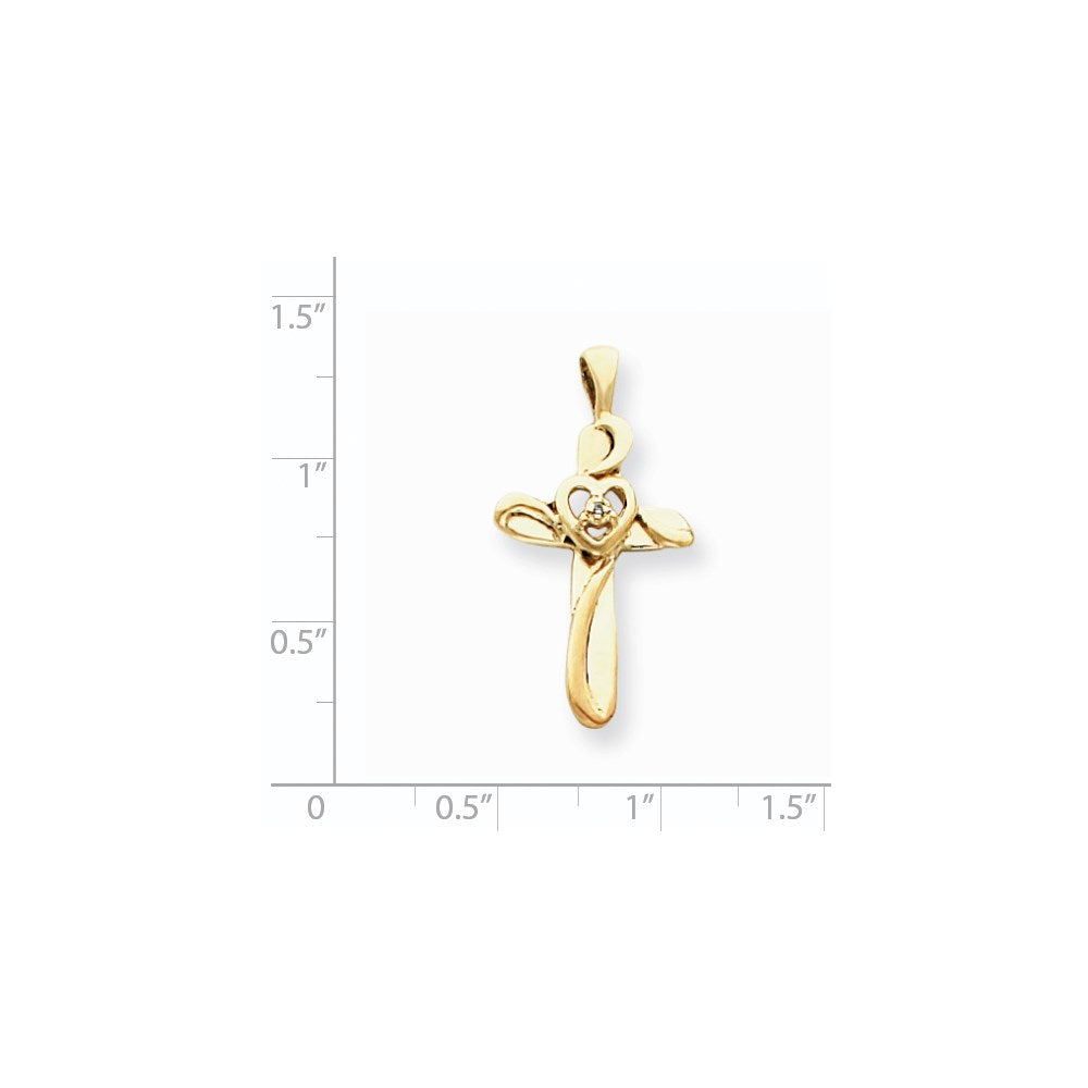 14K Gold Anhänger mit AA Diamant-Kreuz