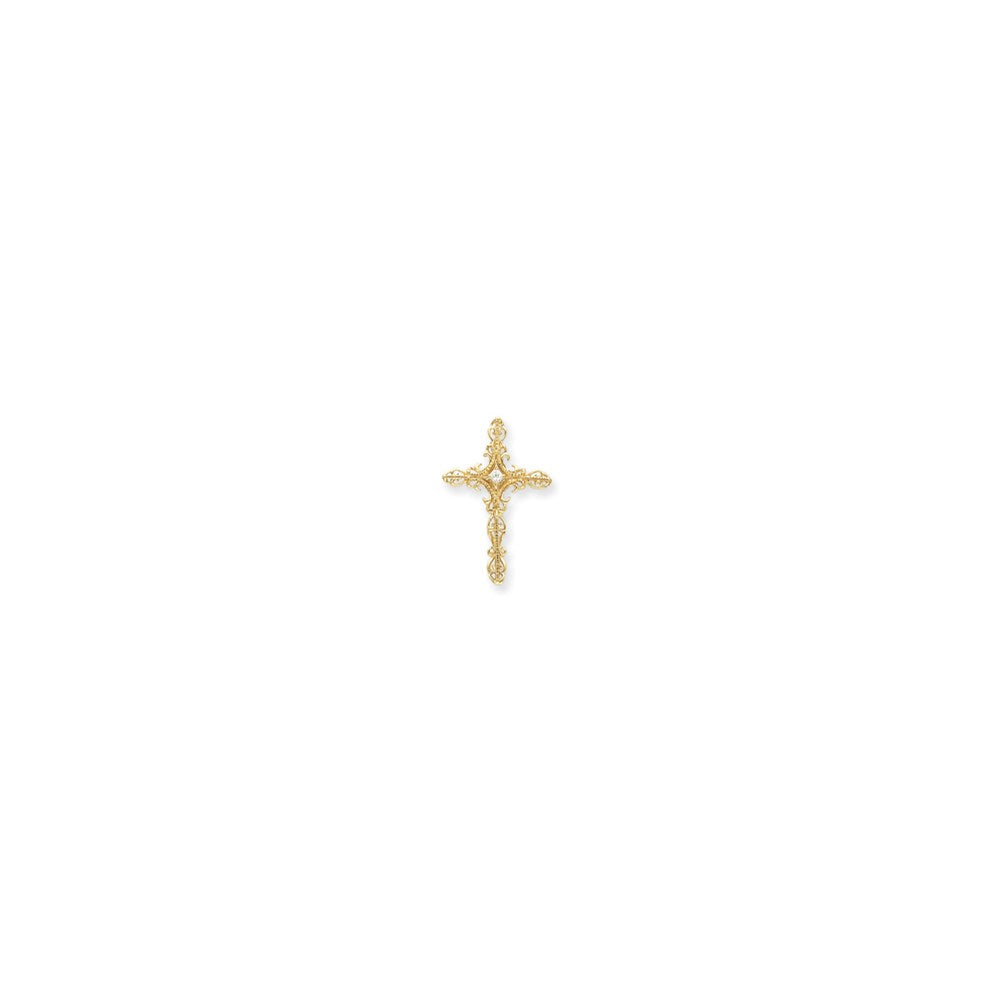 14K Gelbgold VS Echtdiamant-Kreuzanhänger
