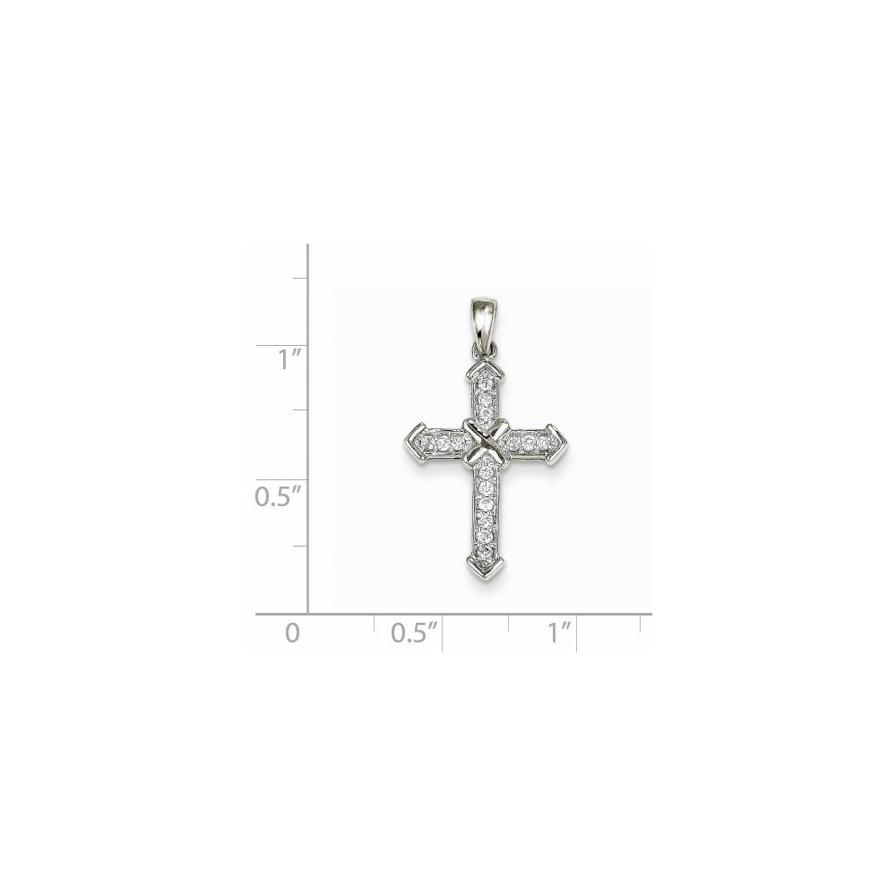 14K Weißgold Passion Echtdiamant-Kreuzanhänger