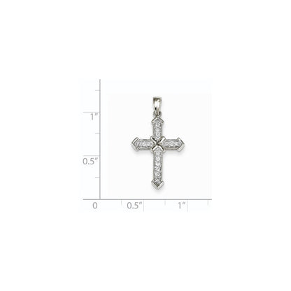 14K Weißgold Passion Echtdiamant-Kreuzanhänger