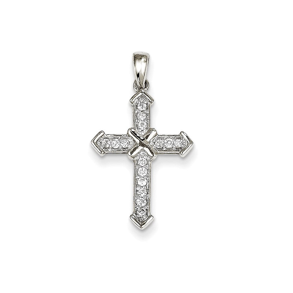 14K Weißgold Passion Echtdiamant-Kreuzanhänger