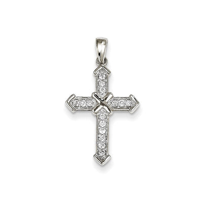 14K Weißgold Passion Echtdiamant-Kreuzanhänger