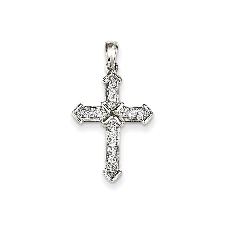 14K Weißgold Passion Echtdiamant-Kreuzanhänger