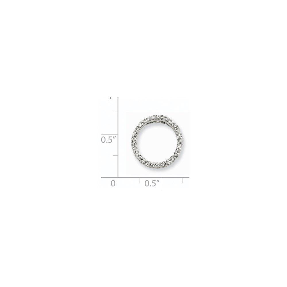 14K Weißgold Anhänger mit echtem Diamant-Kreis