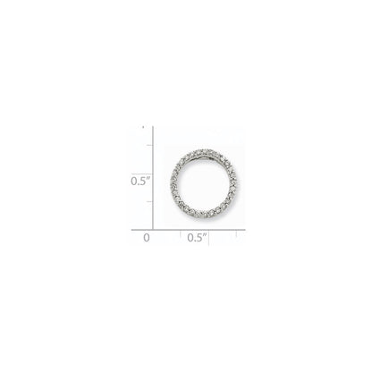 14K Weißgold Anhänger mit echtem Diamant-Kreis