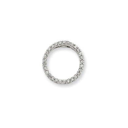 14K Weißgold Anhänger mit echtem Diamant-Kreis