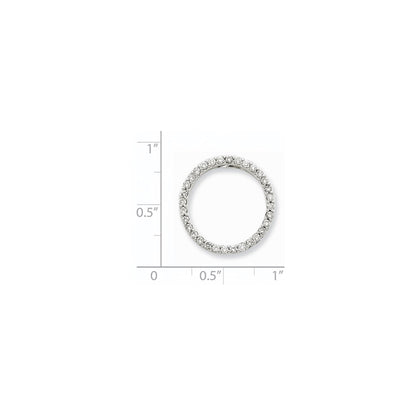 14K Weißgold Anhänger mit echtem Diamanten, Kreis-Design