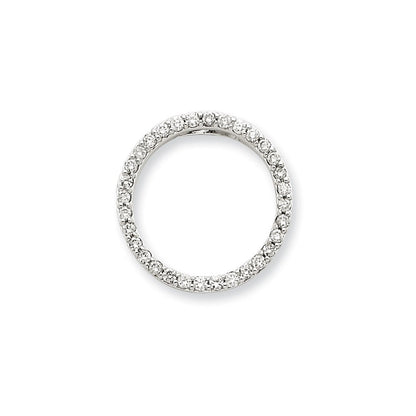 14K Weißgold Anhänger mit echtem Diamanten, Kreis-Design
